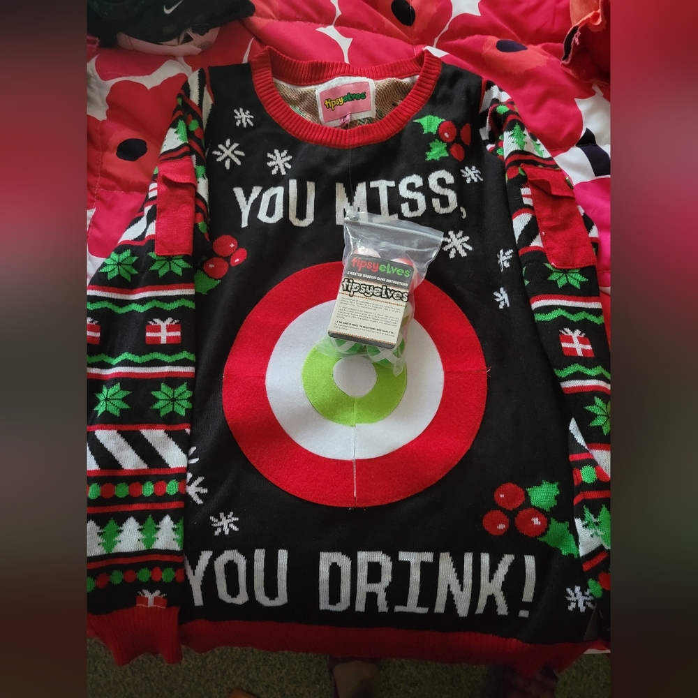 WOMEN'S DRINKING GAME UGLY CHRISTMAS Sweater medium nwt